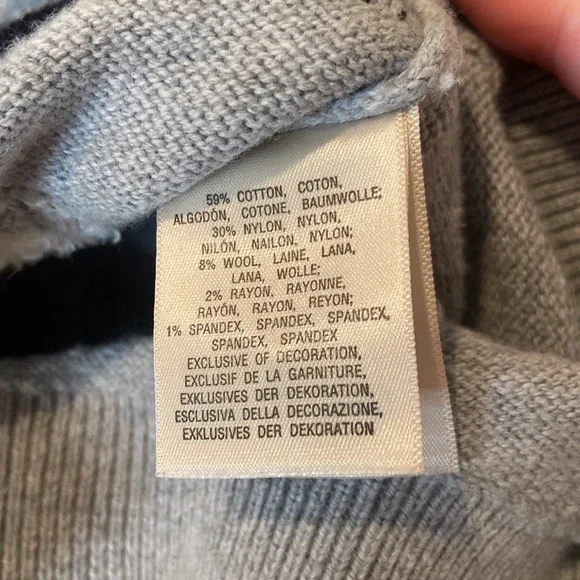 Anthropologie HWR Button Tree Grey Sweater - Picture 5 of 5